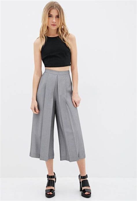 grey culottes outfit
